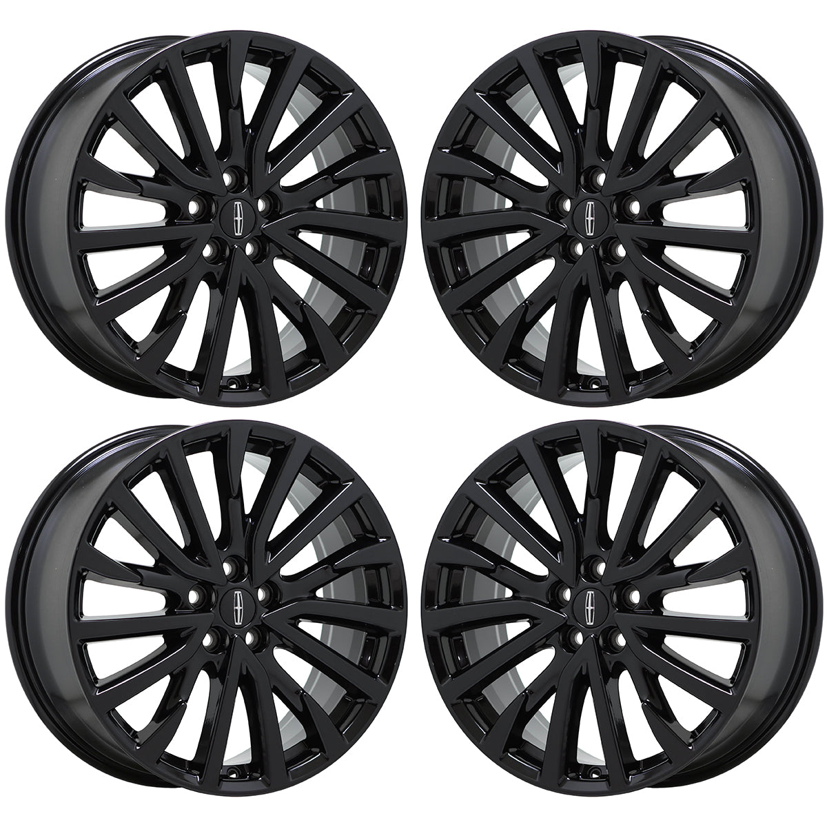 19" Lincoln Continental Gloss Black wheels rims Factory OEM set 10090